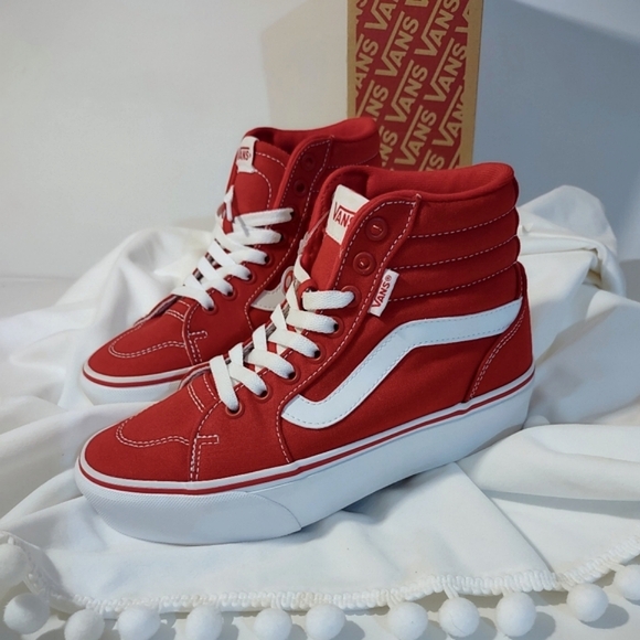 Van's Filmore Hi Top Tango Red Platforms  size 6 - Picture 3 of 8